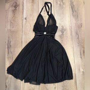 db Studios from David's Bridal - Black chiffon cocktail Halter Dress